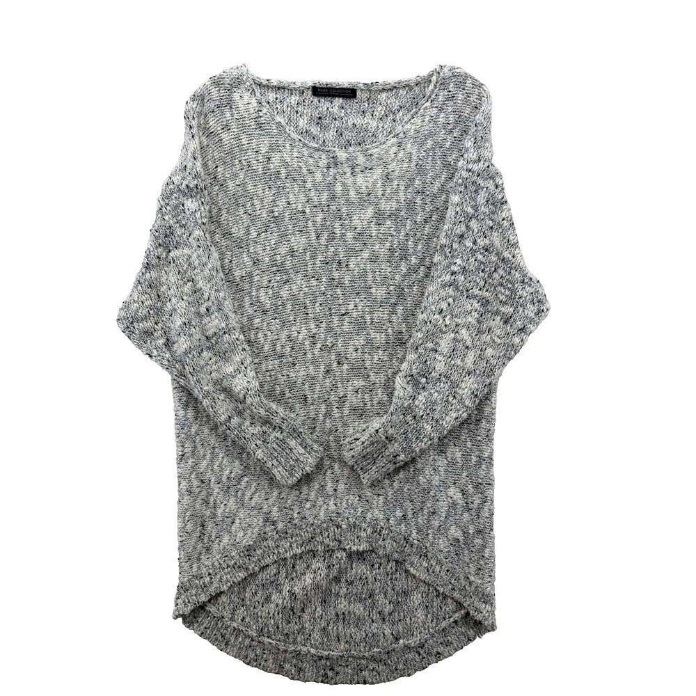 Oversized Fall BaJee Chunky Knit Sweater Grey Marled Pullover S/M